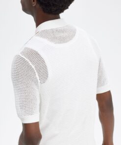 Fred Perry Open Knit Shirt Snow White