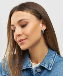 LULU Copenhagen Color Hoops Medium Pair Blue