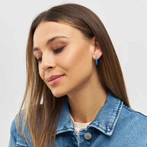 LULU Copenhagen Color Hoops Medium Pair Blue
