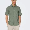 Only & Sons Caiden Life Linen Solid Shirt Green
