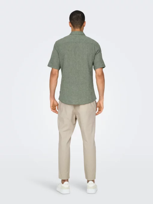 Only & Sons Caiden Life Linen Solid Shirt Green