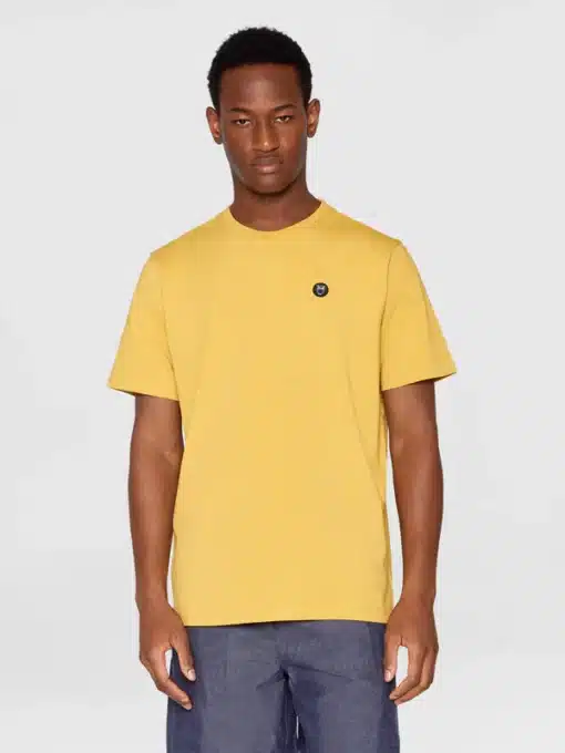 Knowledge Cotton Apparel Regular Fit Badge T-shirt Olivenite