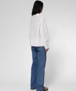 Nudie Jeans Edith Striped Dobby Blouse Offwhite