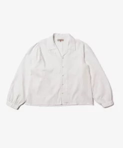 Nudie Jeans Edith Striped Dobby Blouse Offwhite