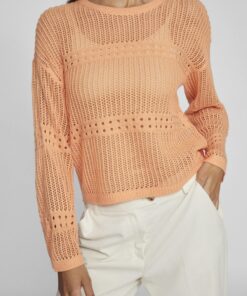 Vila Jiffy Knit Top Shell Coral