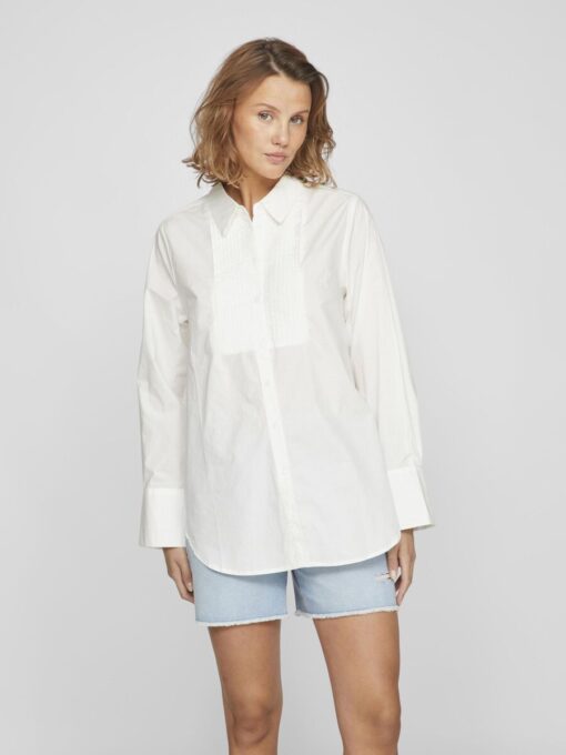 Vila Palma Loose Detail Shirt Bright White