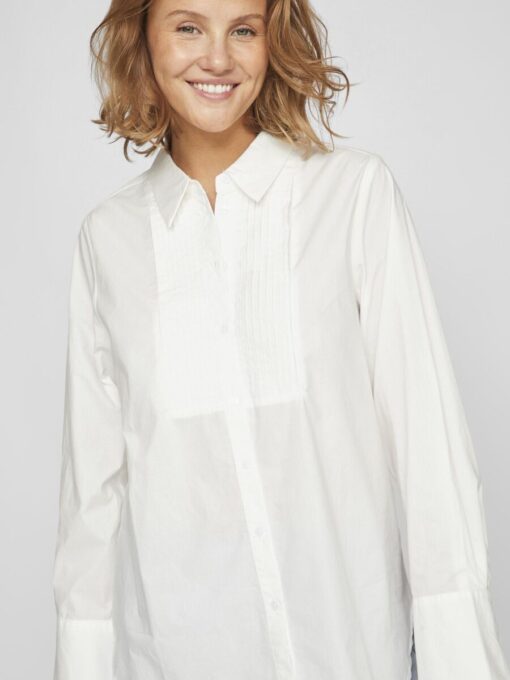 Vila Palma Loose Detail Shirt Bright White