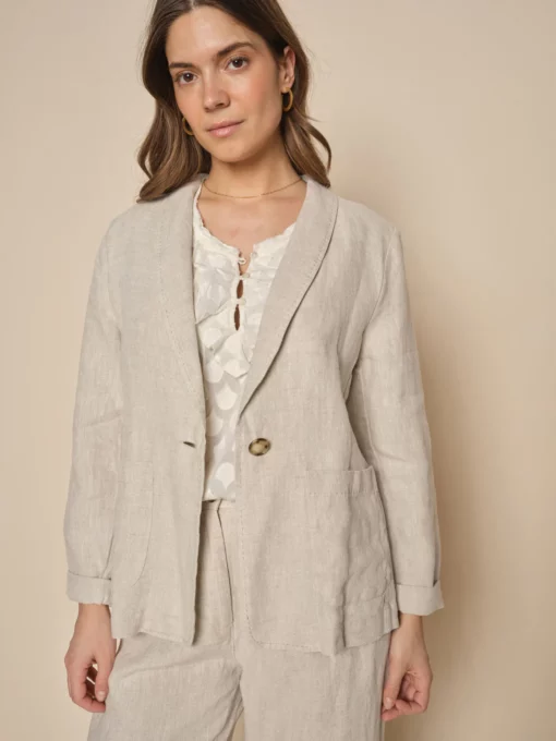 Mos Mosh Amelina Linen Blazer Cement