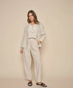 Mos Mosh Amelina Linen Blazer Cement