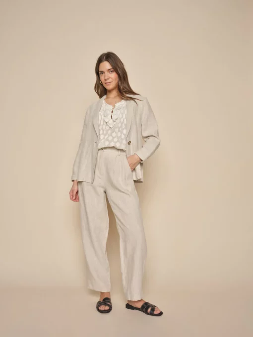 Mos Mosh Amelina Linen Blazer Cement