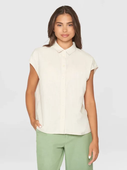 Knowledge Cotton Apparel Sleeveless Shirt Light Feather Gray