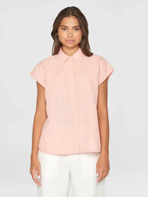 Knowledge Cotton Apparel Sleeveless Shirt Muted Clay