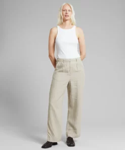 Dedicated Pants Vickleby Linen Ecru