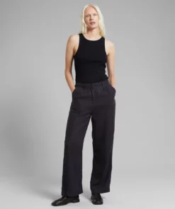 Dedicated Pants Vickleby Linen Phantom Black
