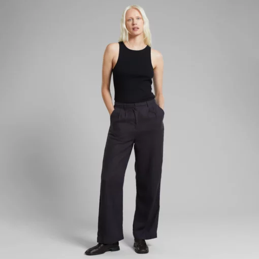 Dedicated Pants Vickleby Linen Phantom Black