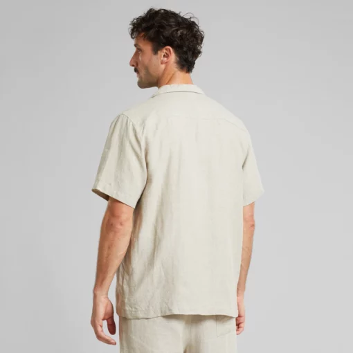Dedicated Shirt Marstrand Linen Emb Ecru