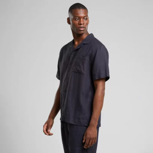 Dedicated Shirt Marstrand Linen Phantom Black