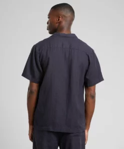 Dedicated Shirt Marstrand Linen Phantom Black