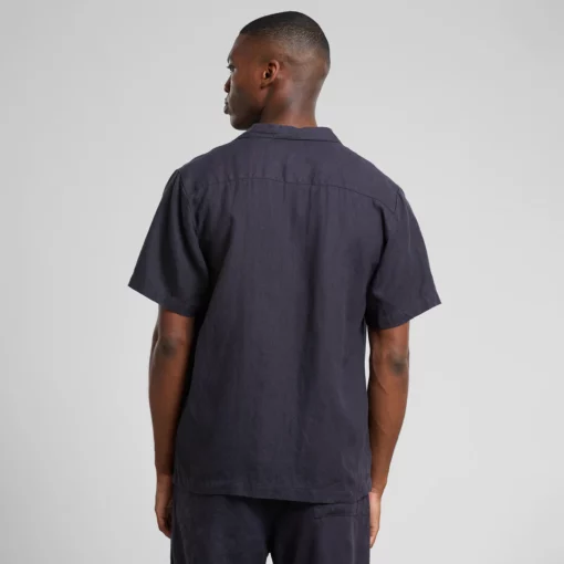 Dedicated Shirt Marstrand Linen Phantom Black