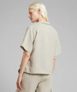 Dedicated Shirt Valje Linen Emb Ecru