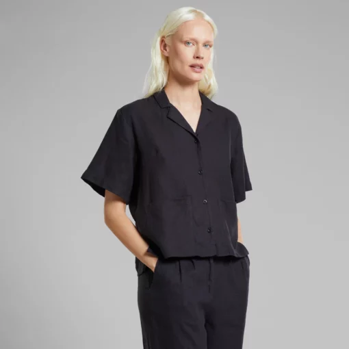 Dedicated Shirt Valje Linen Phantom Black