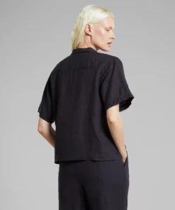 Dedicated Shirt Valje Linen Phantom Black