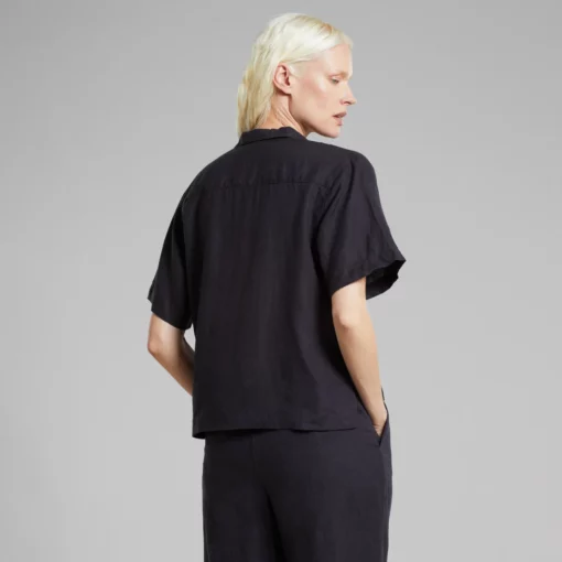 Dedicated Shirt Valje Linen Phantom Black