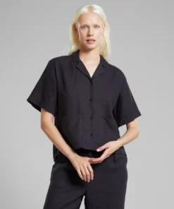 Dedicated Shirt Valje Linen Phantom Black