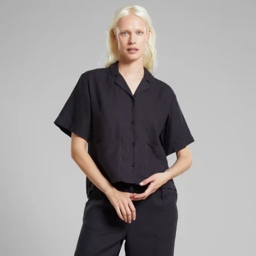 Dedicated Shirt Valje Linen Phantom Black