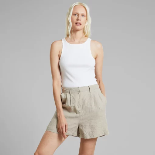 Dedicated Shorts Djupvik Linen Ecru