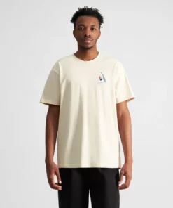 Dedicated T-shirt Stockholm Wish Chest Oat White