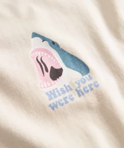 Dedicated T-shirt Stockholm Wish Chest Oat White