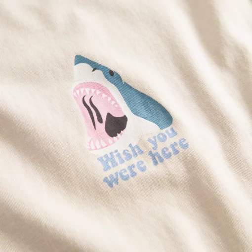 Dedicated T-shirt Stockholm Wish Chest Oat White