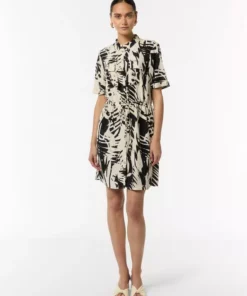 Comma, Print Dress Black