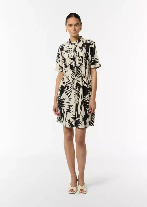 Comma, Print Dress Black