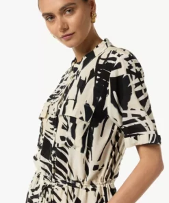 Comma, Print Dress Black