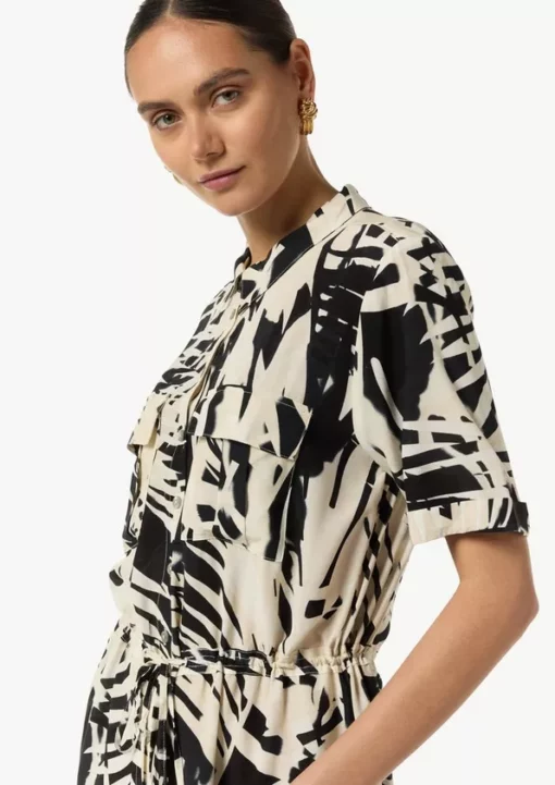 Comma, Print Dress Black