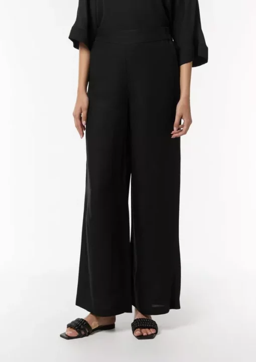 Comma, Linen Mix Trousers Black