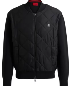 Hugo Sybor Mixed-Material Jacket Black