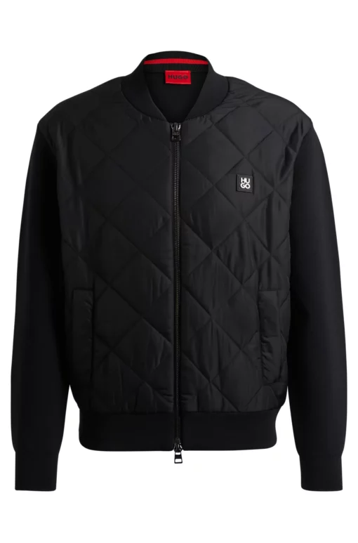 Hugo Sybor Mixed-Material Jacket Black