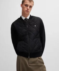 Hugo Sybor Mixed-Material Jacket Black