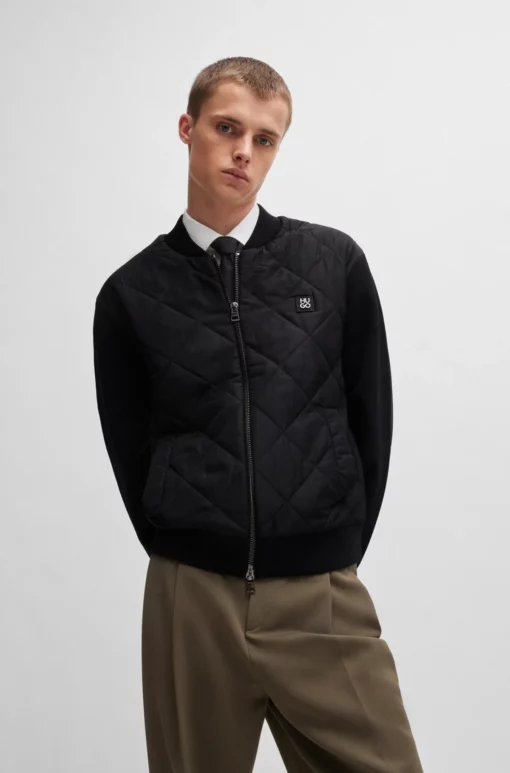 Hugo Sybor Mixed-Material Jacket Black