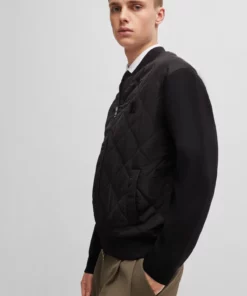 Hugo Sybor Mixed-Material Jacket Black