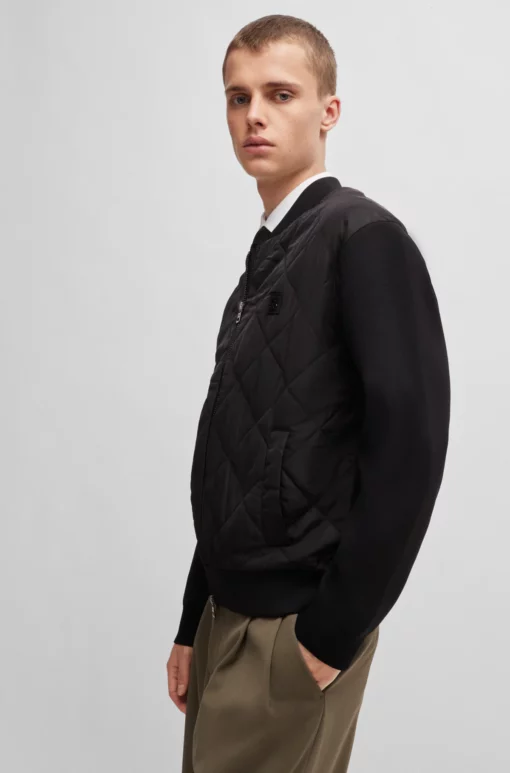 Hugo Sybor Mixed-Material Jacket Black