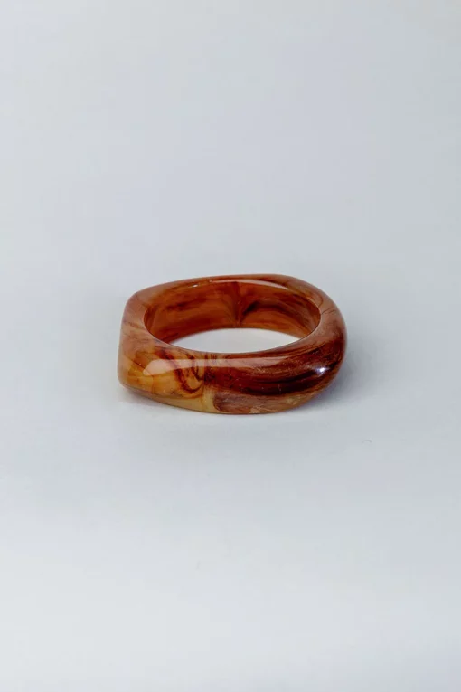 Bow19 Details Big Square Bracelet Brown
