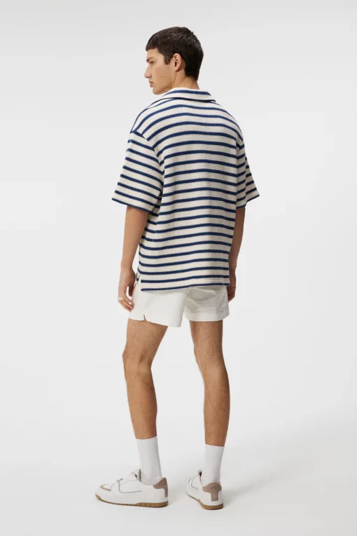 J.Lindeberg Tiro Resort Stripe Shirt Estate Blue