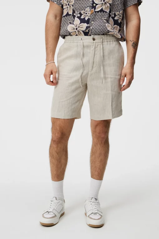 J.Lindeberg Baron Linen Shorts Safari Beige