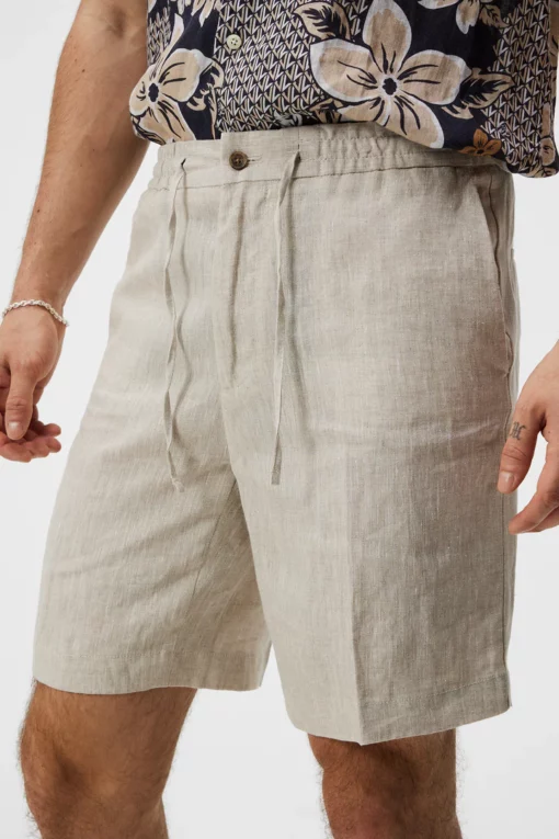 J.Lindeberg Baron Linen Shorts Safari Beige