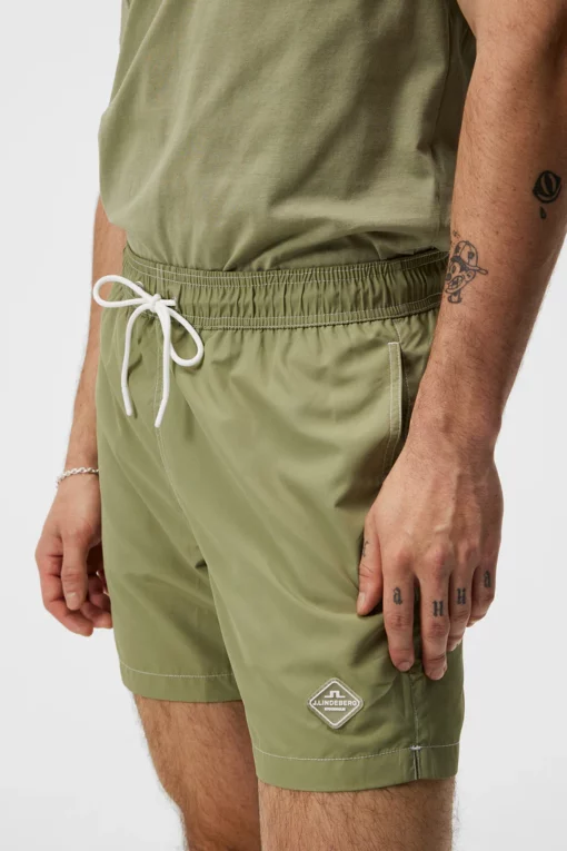 J.Lindeberg Banks Solid Swim Trunks Oil Green
