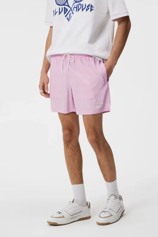 J.Lindeberg Banks Solid Swim Trunks Pink Lavender